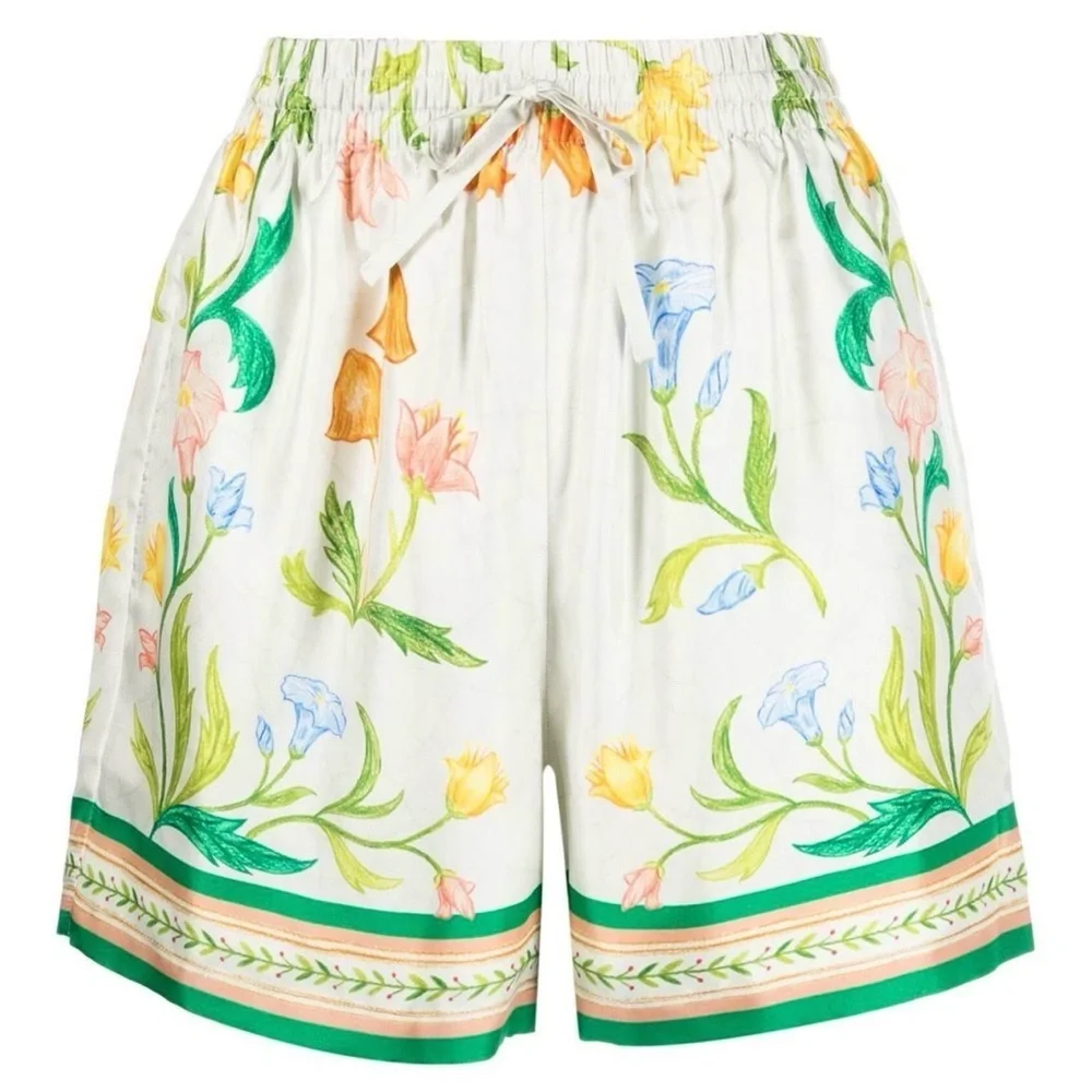 NWT Casablanca Paris Silk Women’s Shorts in L'Arche Fleurie Floral Whimsical NEW